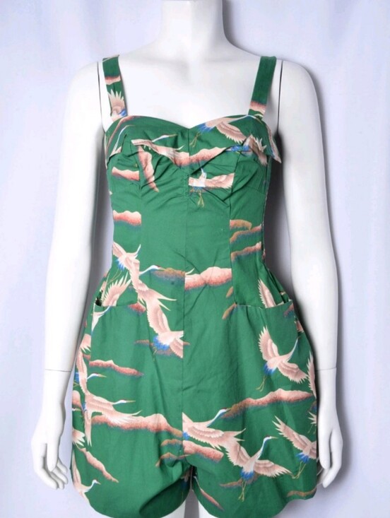 Unique Vintage Other - Nwt Unique Vintage Cranes Romper Swim Medium